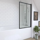 Pare baignoire rabattable 75x130cm - Finition Noir Mat - DARK CONTOURING SCREEN Aurlane - FAC602