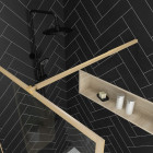 Paroi de douche 120x200 cm - Cadre et bras aluminium Or Doré Brossé - GOLDY CONTOURING - FAC664
