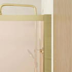 Paroi de douche 120x200 cm - Verre trempé fumé brun - Cadre et bras en aluminium Or Doré Brossé - GOLDY CONTOURING BROW Aurlane - FAC969