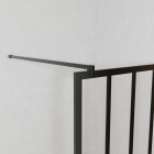Paroi de douche 120x200 cm type verrière – Verre trempé 5mm et structure aluminium noir mat Aurlane - FAC506