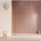 Paroi de douche 120x200cm - Verre anticalcaire - Encadrement Ultra-Fin - Finition Or Brossé - LEA Aurlane - FAC1124