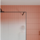 Paroi de douche 120x200cm - Verre dégradé blanc effet brume - Encadrement noir mat – NEPHELIE Aurlane - FAC1116