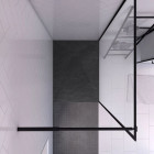 Paroi de douche 120x200cm + receveur à poser 120x80cm - Cadre et barre noir mat - CONTOURING 120 Aurlane - PACF010