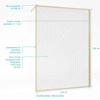 Paroi de douche 140x200 - Style Japandi géométrique - Cadre effet bois - Verre 6mm - HINATA Aurlane - FAC1090