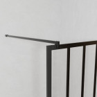 Paroi de douche 140x200 cm type verrière – Verre trempé 5mm et structure aluminium noir mat Aurlane - FAC507
