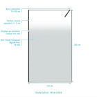 Paroi de douche 140x200cm - Verre dégradé blanc effet brume - Encadrement noir mat - NEPHELIE Aurlane - FAC1117
