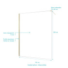 Paroi de douche 160x200cm verre transparent - Barre de fixation extensible et profil Or Brossé - FREEDOM 2 GOLD Aurlane - PACF491