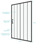Paroi de douche 1 porte coulissante 140×200 cm - Verre sérigraphié - Profilé Noir - CRUSHX Aurlane - FAC593