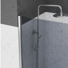 Paroi de douche 80x200cm - Verre trempé fumé 8mm - Profilé chrome - FREEDOM 2 SMOKED Aurlane - FAC232