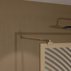 Paroi de douche 90 x 200 - Style Japandi courbes douces - Cadre effet Bois - Verre 6mm - HINATA Aurlane - FAC1112