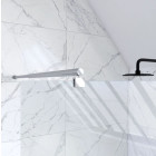 Paroi de douche 90x200cm verre transparent - Barre de fixation extensible et profil chrome - FREEDOM 2 CHROMED Aurlane - FAC438
