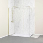 Paroi de douche à l’italienne 160x200 cm verre trempé 8 mm - Or Doré Brossé - FREEDOM 2 GOLD Aurlane - FAC1056