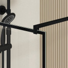 Paroi de douche Sérigraphie Brique - Verre anticalcaire 8mm - Profilé Noir Mat - DARK BLOCKS Aurlane - Dimensions au choix