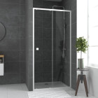 Paroi porte de douche coulissante blanc 100x185cm extensible - WHITY slide 100 Aurlane - FAC493