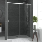 Paroi porte de douche coulissante blanc 140x185cm extensible - WHITY SLIDE 140 Aurlane - FAC497