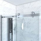 Paroi porte de douche coulissante + Retour 120x80 cm - RAILROAD CHROMED 120 FRONT-80 Aurlane - FAC630