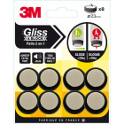 Patin gliss & block adhesif 23mm noir/beige - 3m -152391