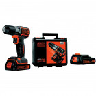 Perceuse-visseuse sans fil 18v autosense black&decker 2 batteries lithium 1,5 ah mallette
