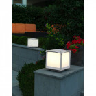 Petite borne mark, aluminium et polycarbonate, blanc