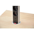 Tour multiprise encastrable 3 prises et 2 ports USB