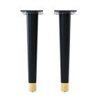 Lot de 2 pieds de table basse Libra - couleur hêtre noir