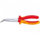 Pince bec de cigogne VDE, courbée à 40°, acier électrique au vanadium, de forme stable, tête chromée, Long. : 200 mm