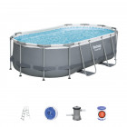 Piscine hors sol 427 x 250 x 100 cm bestway ovale power steel™ duraplus™ piscine tubulaire couleur grise