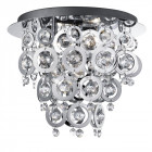 Plafonnier 3 ampoules nova, en chrome et acrylique