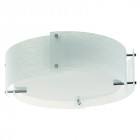Plafonnier 3 ampoules pendant, en chrome et verre