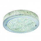 Plafonnier 30 cm led vesta, en chrome, cristal et verre miroir