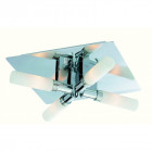 Plafonnier 4 ampoules spa, chrome et verre opale