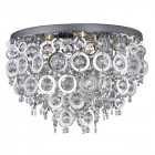 Plafonnier 5 ampoules nova, en chrome et acrylique
