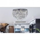 Plafonnier 5 ampoules nova, en chrome et acrylique