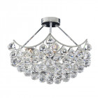 Plafonnier 5 ampoules sassari, en chrome et cristal