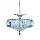 Plafonnier 5 ampoules sigma, en chrome et acrylique