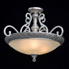 Plafonnier argenté country 4 ampoules 53 cm