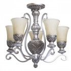 Plafonnier argenté country 5 ampoules 53 cm