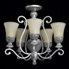 Plafonnier argenté country 5 ampoules 53 cm