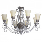 Plafonnier argenté country 8 ampoules 230 cm