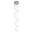 Plafonnier argenté crystal 6 ampoules 260 cm