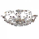 Plafonnier argenté flora 6 ampoules 26 cm