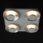 Plafonnier argenté techno 4 ampoules 7.5 cm