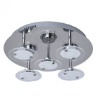 Plafonnier argenté techno 5 ampoules 12.5 cm