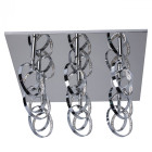 Plafonnier argenté techno 9 ampoules 22 cm