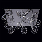 Plafonnier argenté techno 9 ampoules 22 cm