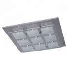 Plafonnier argenté techno 9 ampoules 7 cm