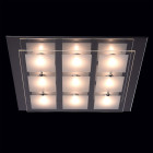 Plafonnier argenté techno 9 ampoules 7 cm