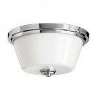 Plafonnier avon, chrome poli et verre opale
