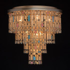 Plafonnier beige loft 10 ampoules 62 cm