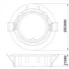 Plafonnier blanc techno 1 ampoule 2 cm